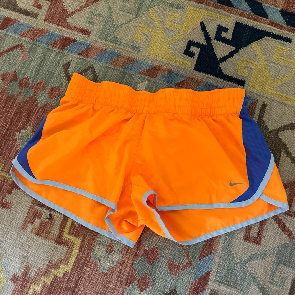 Nike Running Shorts Orange and Blue Athletic Shorts